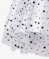 Платье с объёмными короткими рукавами и поясом для девочки