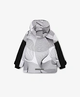 Куртка демисезонная из плащовки с принтом белая для мальчика