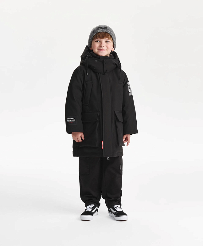 Пальто-парка для мальчика утепленное плащевое
