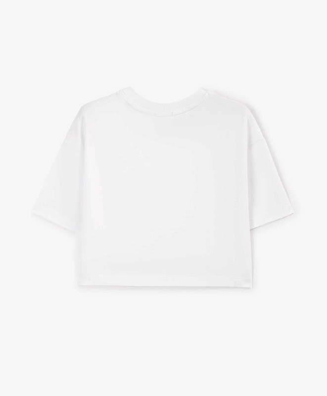Футболка укороченная для девочки белая
